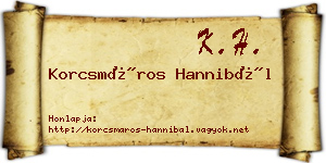 Korcsmáros Hannibál névjegykártya